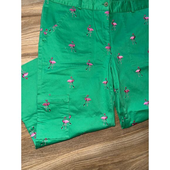 Lilly Pulitzer Luxletic Corso Golf Pants Pull On Flamingo Print - Size 12 -OD - Picture 6 of 10